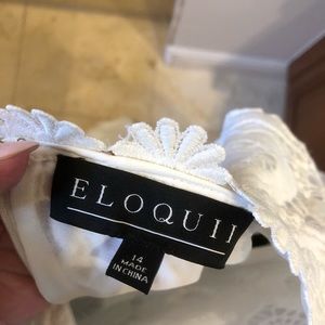 White crochet lace and pleated dress